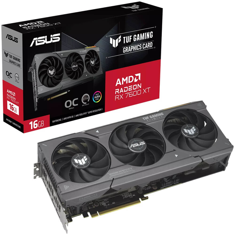 ASUS TUF Gaming Radeon RX 7600 XT OC Edition 16GB GDDR6 Graphics Card (90YV0K20-M0NA00) image 1