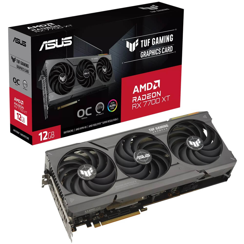 ASUS TUF Gaming Radeon RX 7700 XT OC Edition 12GB GDDR6 Graphics Card (90YV0JK0-M0NA00) image 1