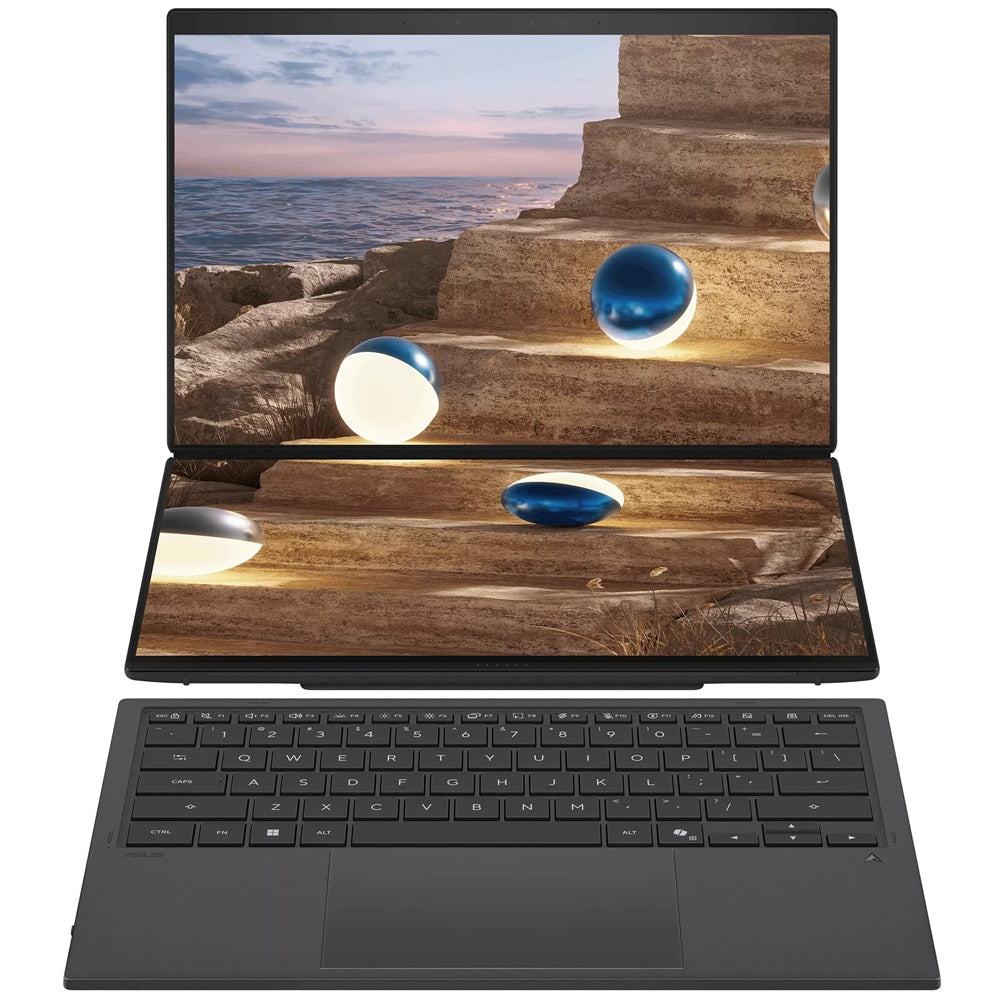 ASUS Zenbook DUO UX8407 Notebook Copilot+ PC – Core Ultra X9 388H / 14″ OLED Touch / 32GB RAM / 2TB SSD / Win 11 Pro / Moher Gray (UX8407AA-OU93220G1X) image 1