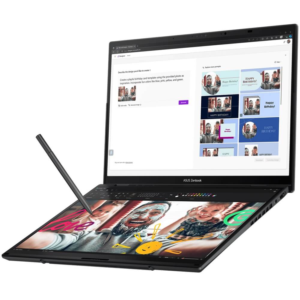 ASUS Zenbook Duo UX8406 OLED Dual Screen Notebook PC – Core Ultra 9 285H / Dual 14″ 3K OLED Touch / 32GB RAM / 2TB SSD / Win 11 Pro / Inkwell Grey (UX8406CA-OU93220G0X) image 5