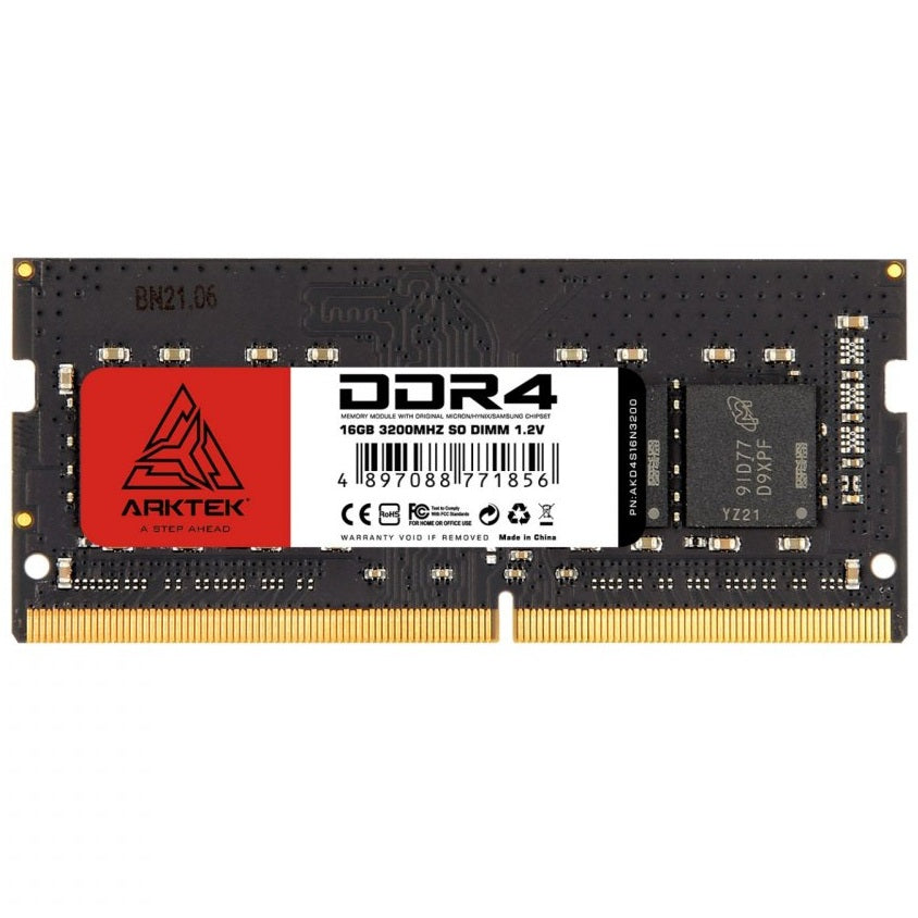 Arktek 16GB DDR4 3200MHz SO-DIMM Notebook Memory Module (AKD4S16N3200)