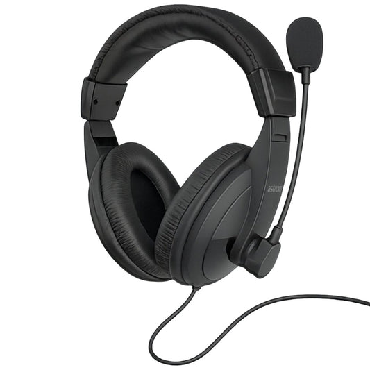 Astrum HS220 Over-Ear Wired Stereo Headset with Rotating Mic – Black (A12022-B) image 2