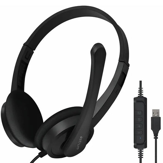 Astrum HU640 On-Ear Wired USB Headset with Rotating Mic (A12064-B) image 2