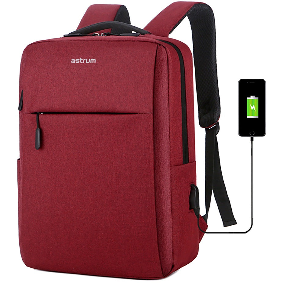 Astrum LB200 15-inch Laptop Backpack with USB – Red (A21120-N) — packaging