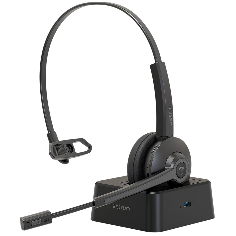 Astrum TALKAIR10 Wireless ENC Mono Headset with Dock (AHDXTA10B) — side view
