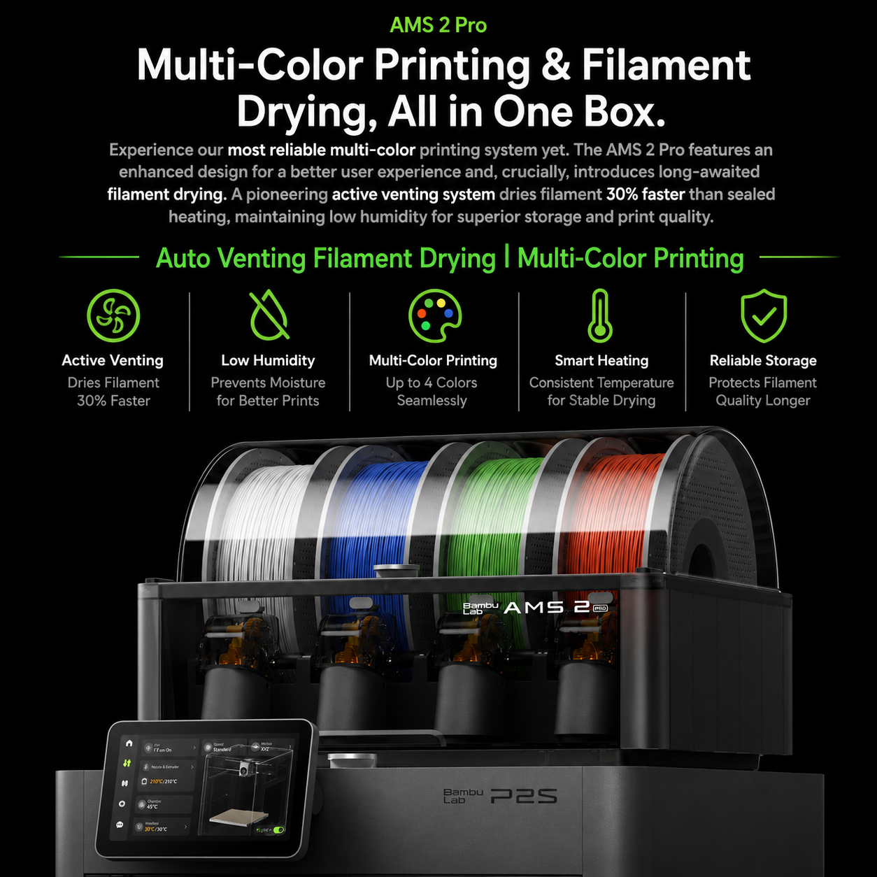Bambu Lab P2S 3D Printer Combo with AMS 2 Pro 3D printer image 7