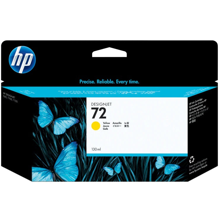 HP 72 130-ml Yellow DesignJet Ink Cartridge (C9373A) image 1