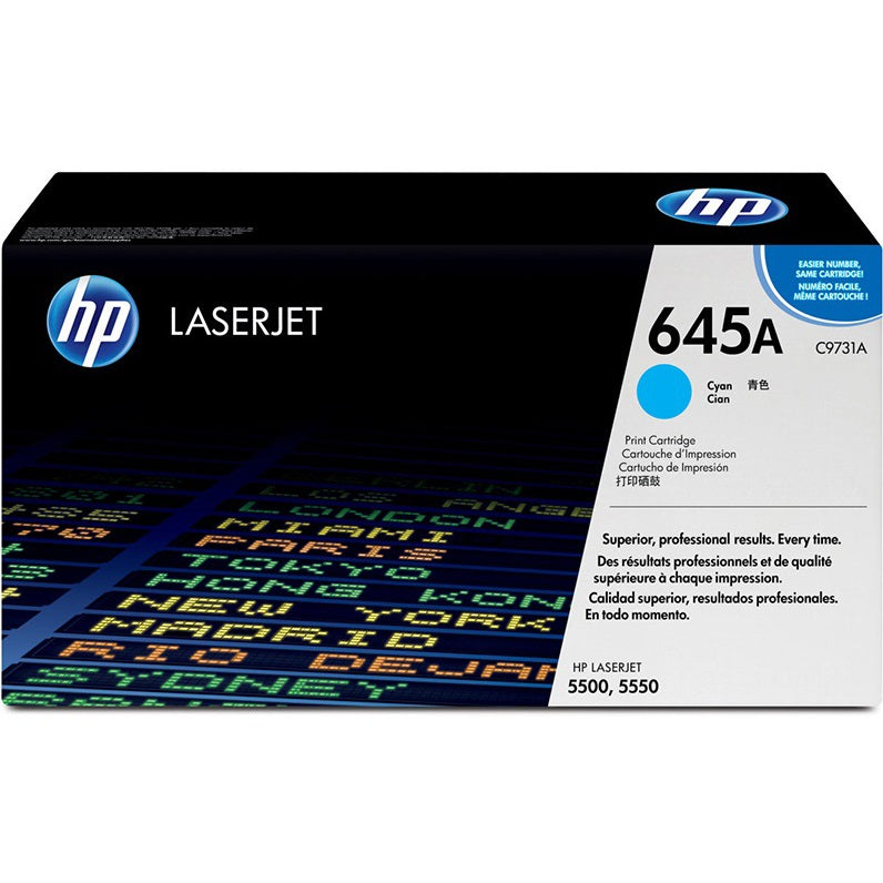Genuine HP 645A Cyan LaserJet Toner Cartridge (C9731A) image 1