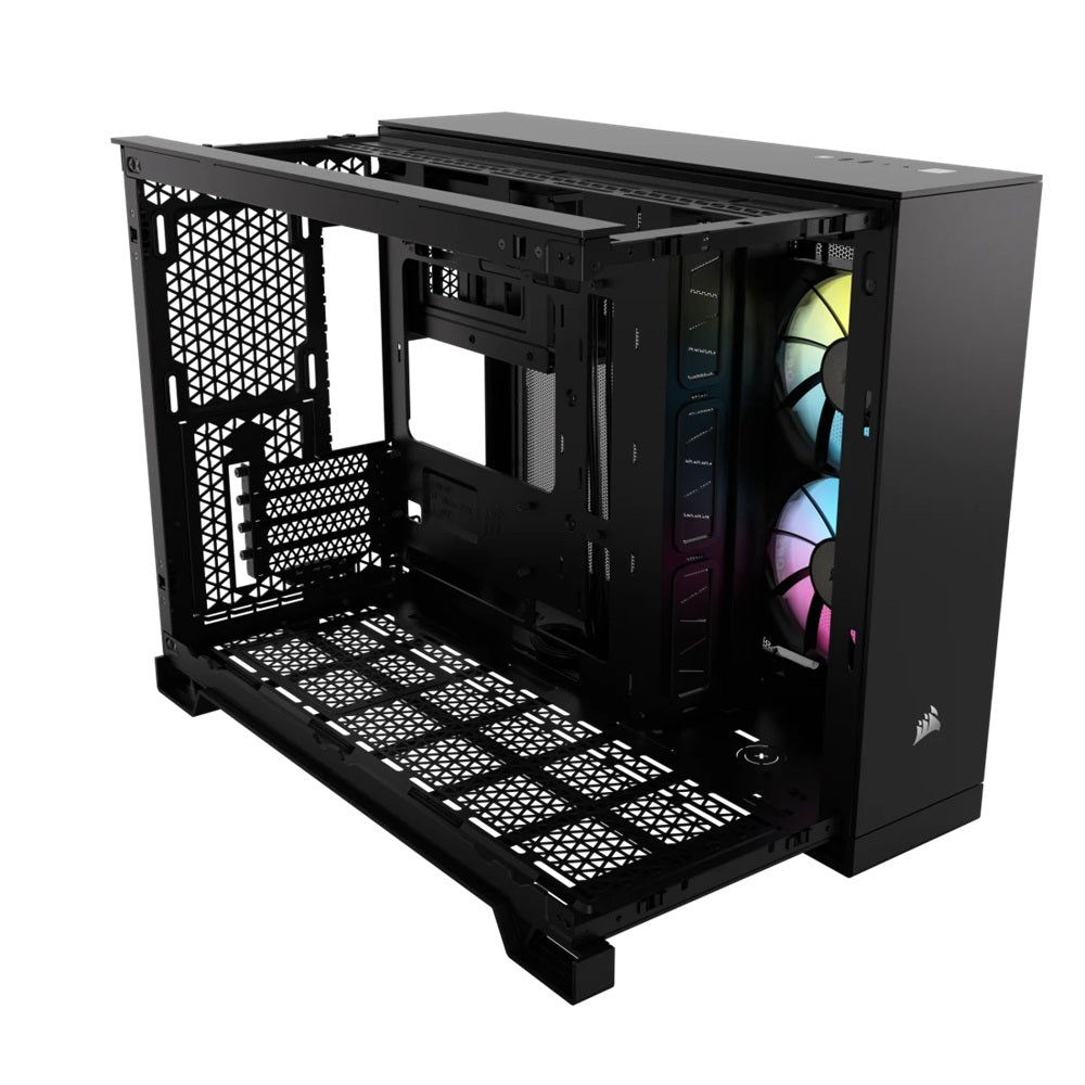 Corsair iCUE LINK 2500X RGB Micro ATX Tempered Glass Dual Chamber PC Case – Black (CC-9011267-WW) image 1