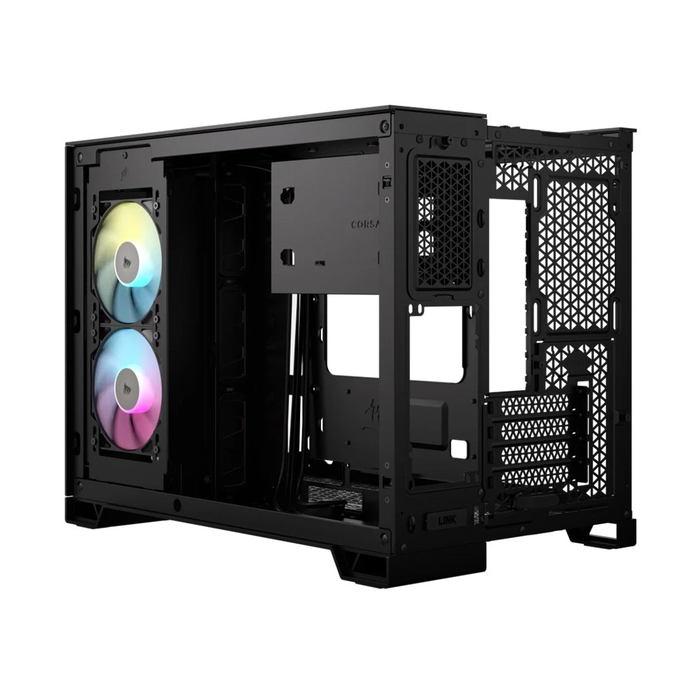 Corsair iCUE LINK 2500X RGB Micro ATX Tempered Glass Dual Chamber PC Case – Black (CC-9011267-WW) image 2