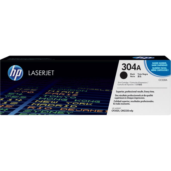 Genuine HP 304A Black LaserJet Toner Cartridge (CC530A) image 1
