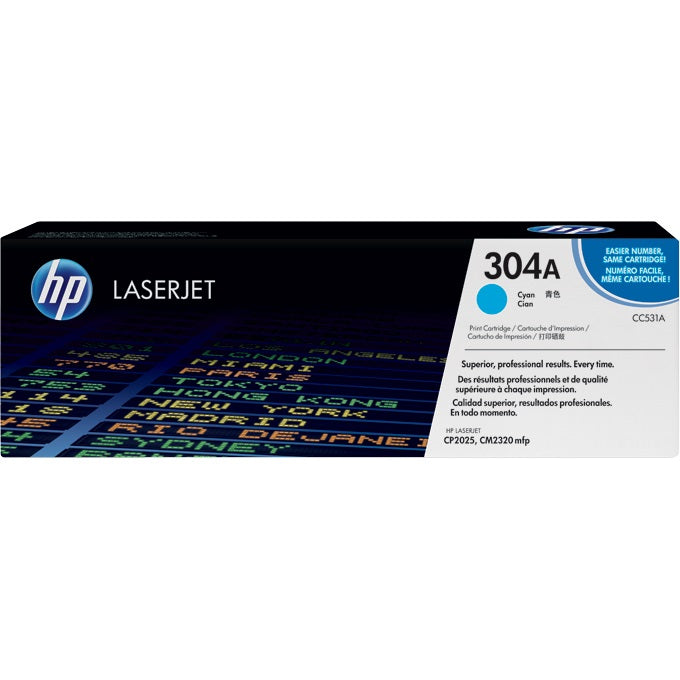 Genuine HP 304A Cyan LaserJet Toner Cartridge (CC531A) image 1