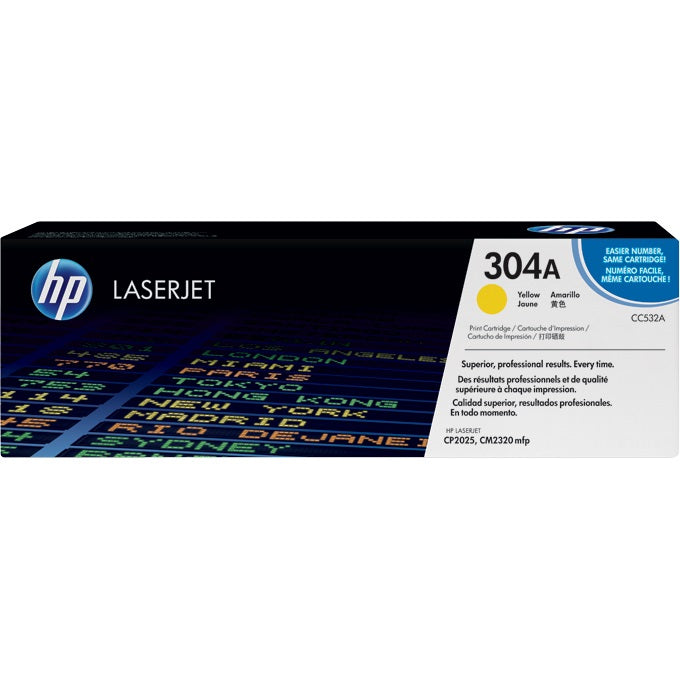 HP 304A Yellow LaserJet Toner Cartridge (CC532A) image 1