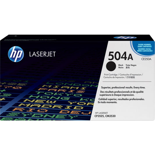 Genuine HP 504A Black LaserJet Toner Cartridge (CE250A) image 1