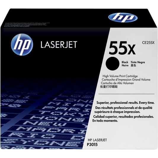 Genuine HP 55X High Yield Black LaserJet Toner Cartridge (CE255X) image 1