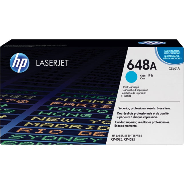 Genuine HP 648A Cyan LaserJet Toner Cartridge (CE261A) image 1