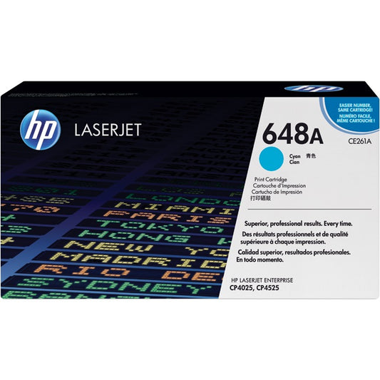 Genuine HP 648A Cyan LaserJet Toner Cartridge (CE261A) image 1