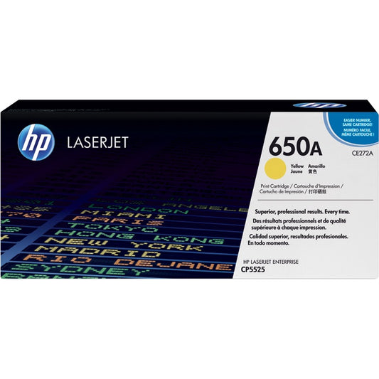 Genuine HP 650A Yellow LaserJet Toner Cartridge (CE272A) image 1