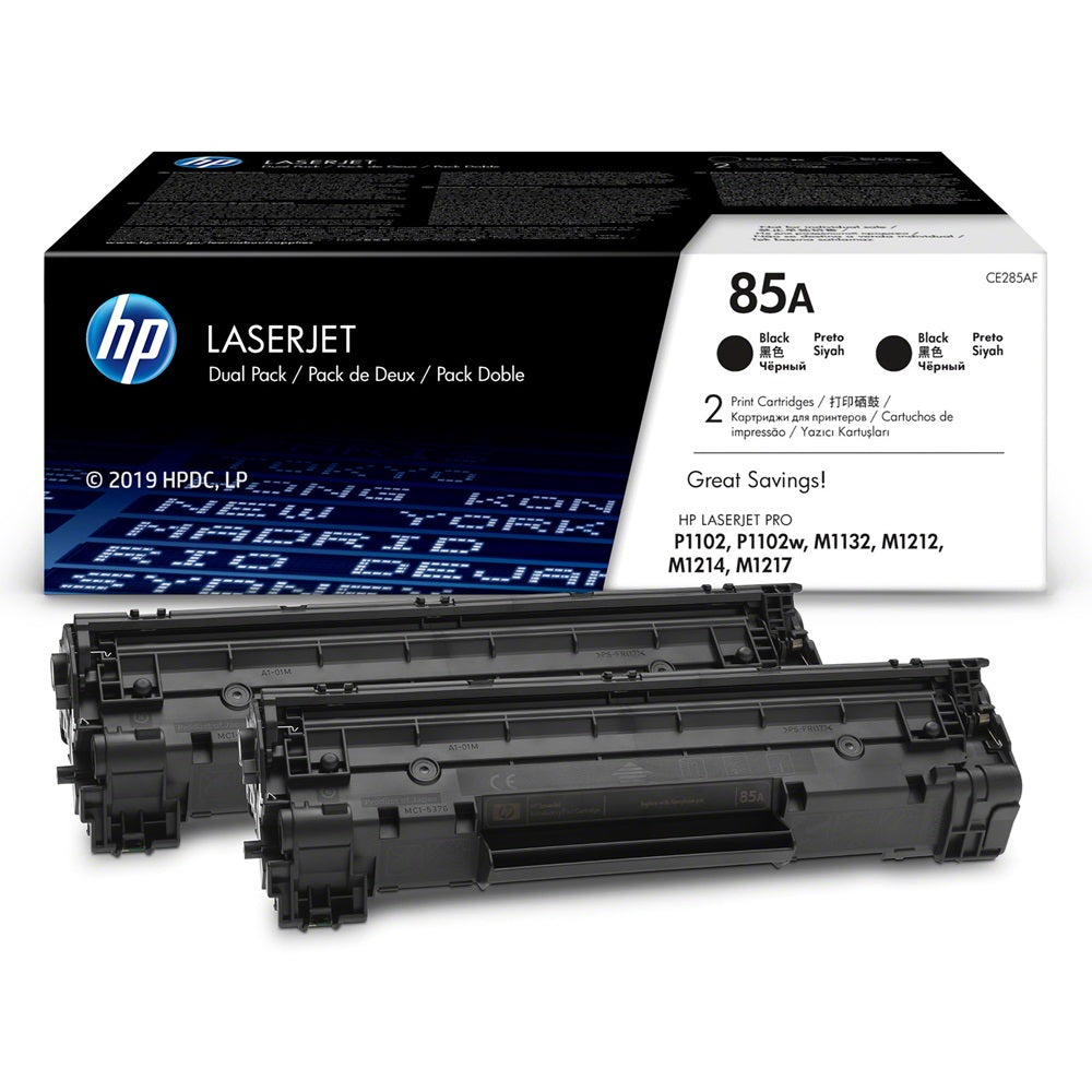 Genuine HP 85A Black Dual Pack LaserJet Toner Cartridges (CE285AF) image 2