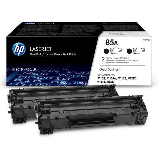 Genuine HP 85A Black Dual Pack LaserJet Toner Cartridges (CE285AF) image 2