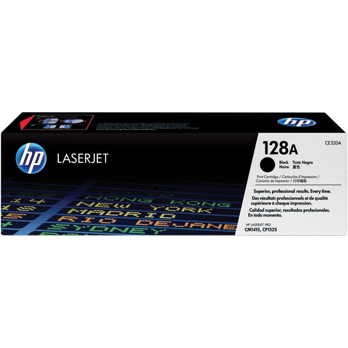 HP 128A Black LaserJet Toner Cartridge (CE320A) image 1