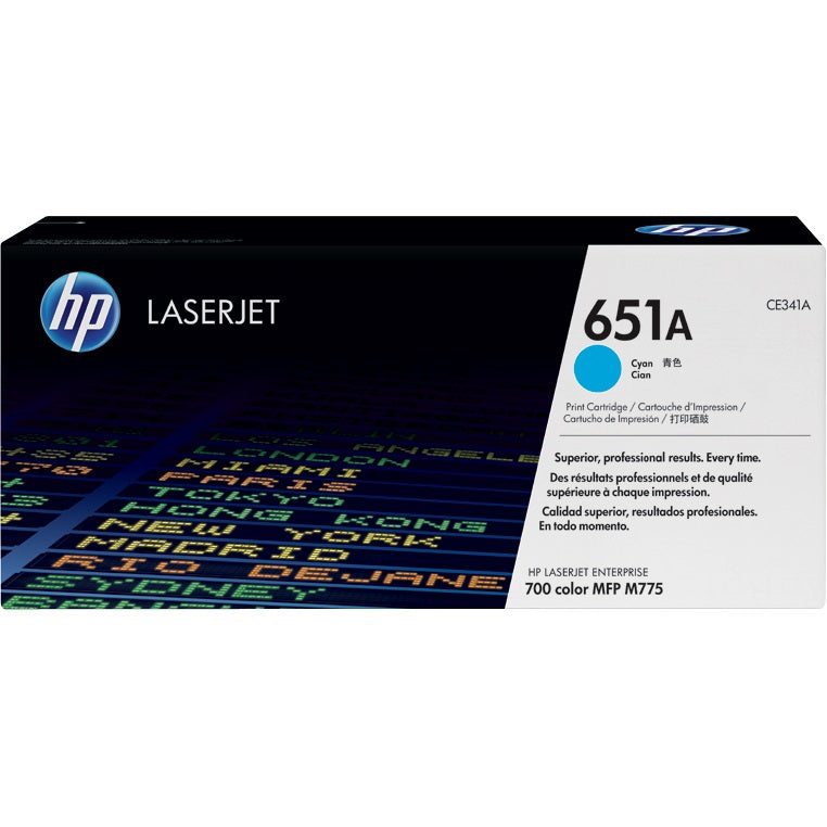 Genuine HP 651A Cyan LaserJet Toner Cartridge (CE341A) image 1