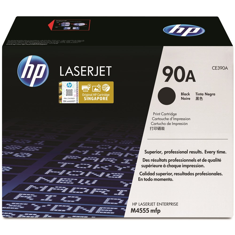 Genuine HP 90A Black LaserJet Toner Cartridge (CE390A) image 1