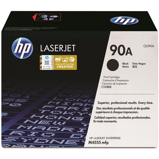 Genuine HP 90A Black LaserJet Toner Cartridge (CE390A) image 1