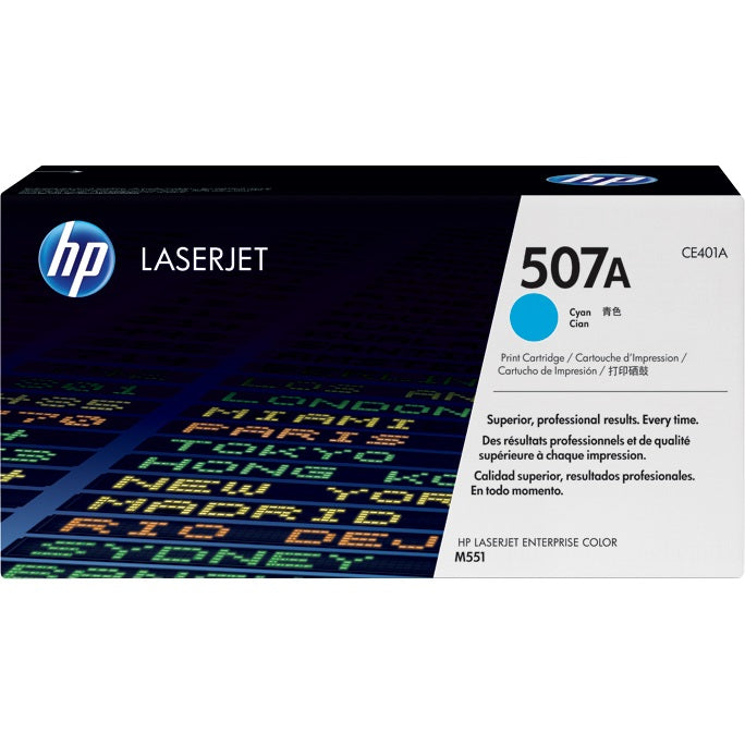 Genuine HP 507A Cyan LaserJet Toner Cartridge (CE401A) image 1