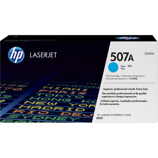 Genuine HP 507A Cyan LaserJet Toner Cartridge (CE401A) image 1