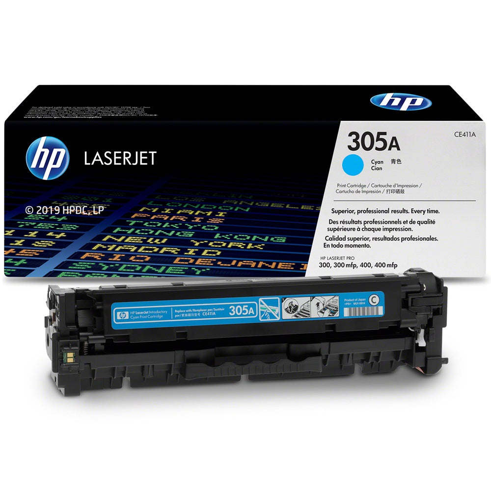 Genuine HP 305A Cyan LaserJet Toner Cartridge (CE411A) image 2