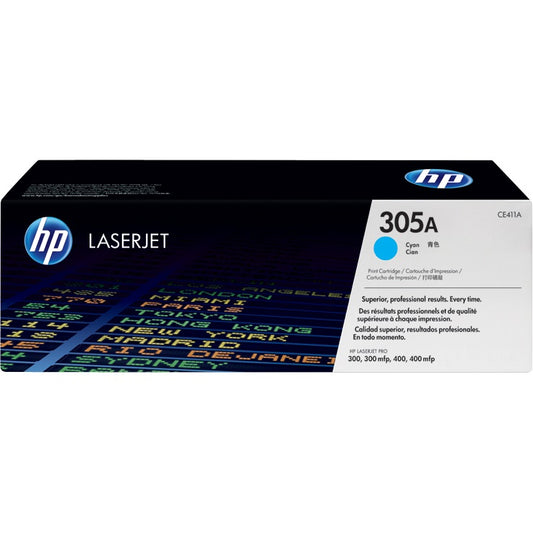 Genuine HP 305A Cyan LaserJet Toner Cartridge (CE411A) image 1