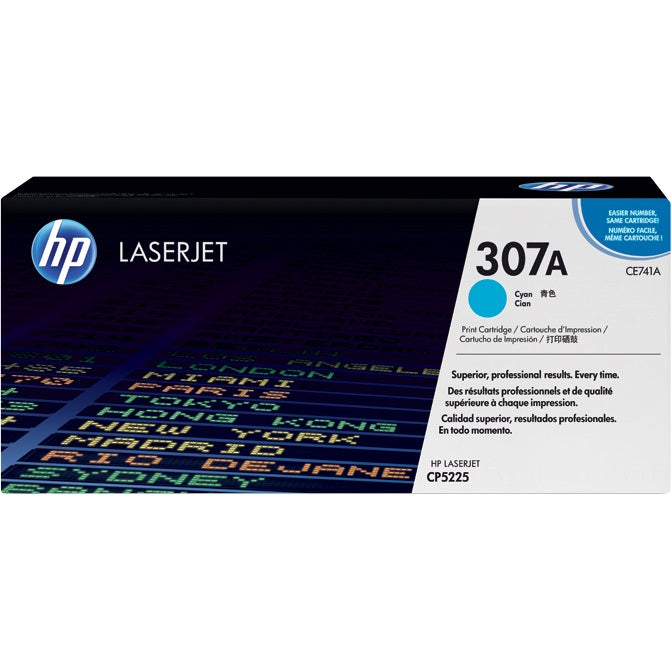 Genuine HP 307A Cyan LaserJet Toner Cartridge (CE741A) image 1