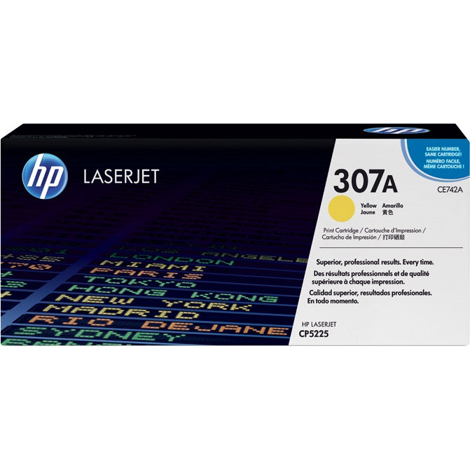 Genuine HP 307A Yellow LaserJet Toner Cartridge (CE742A) image 1