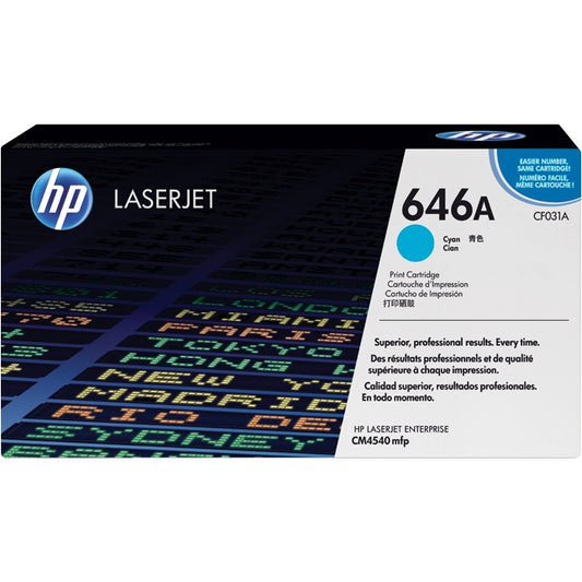 Genuine HP 646A Cyan LaserJet Toner Cartridge (CF031A) image 1