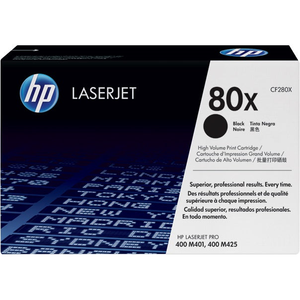 Genuine HP 80X Black LaserJet High Yield Toner Cartridge (CF280X) image 1