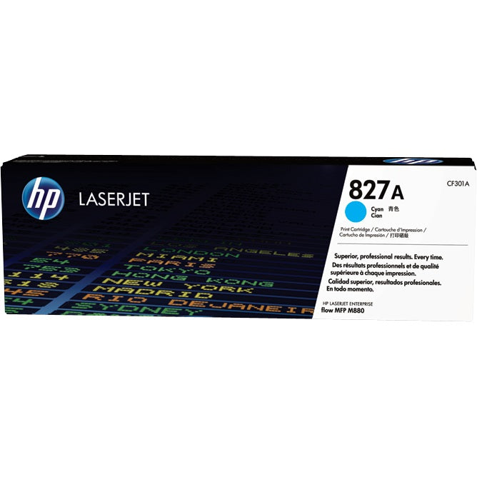Genuine HP 827A Cyan LaserJet Toner Cartridge (CF301A) image 1