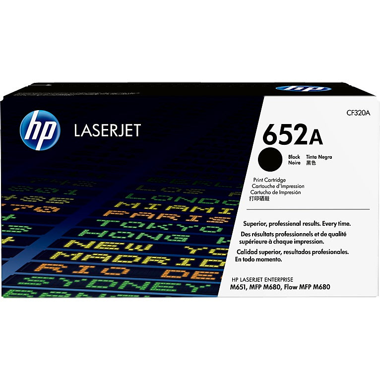 Genuine HP 652A Black LaserJet Toner Cartridge (CF320A) image 1