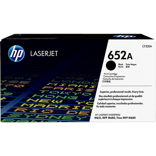 Genuine HP 652A Black LaserJet Toner Cartridge (CF320A) image 1