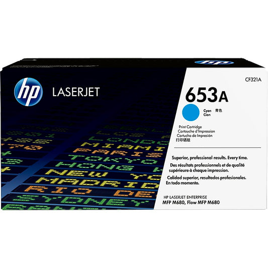 Genuine HP 653A Cyan LaserJet Toner Cartridge (CF321A) image 1