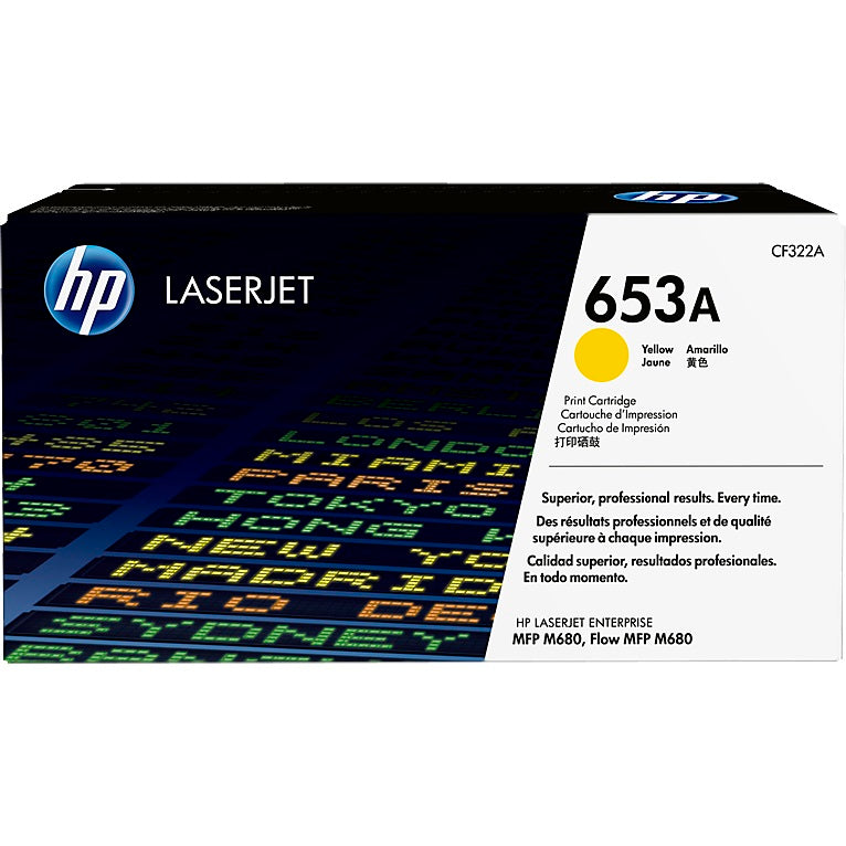 Genuine HP 653A Yellow LaserJet Toner Cartridge (CF322A) image 1