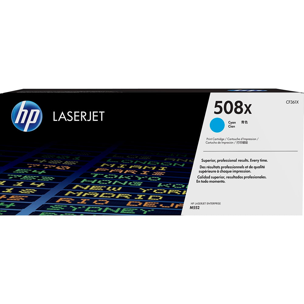 Genuine HP 508X High Yield Cyan LaserJet Toner Cartridge (CF361X) image 1