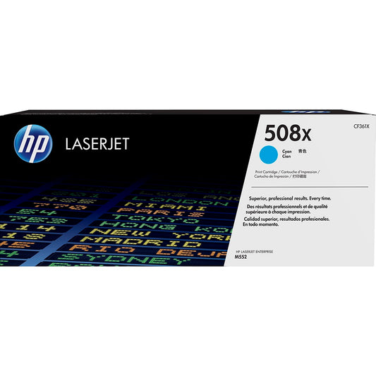 Genuine HP 508X High Yield Cyan LaserJet Toner Cartridge (CF361X) image 1