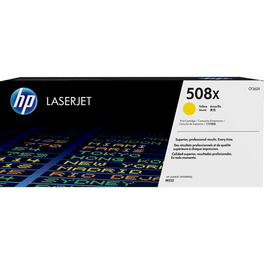 Genuine HP 508X High Yield Yellow LaserJet Toner Cartridge (CF362X) image 1