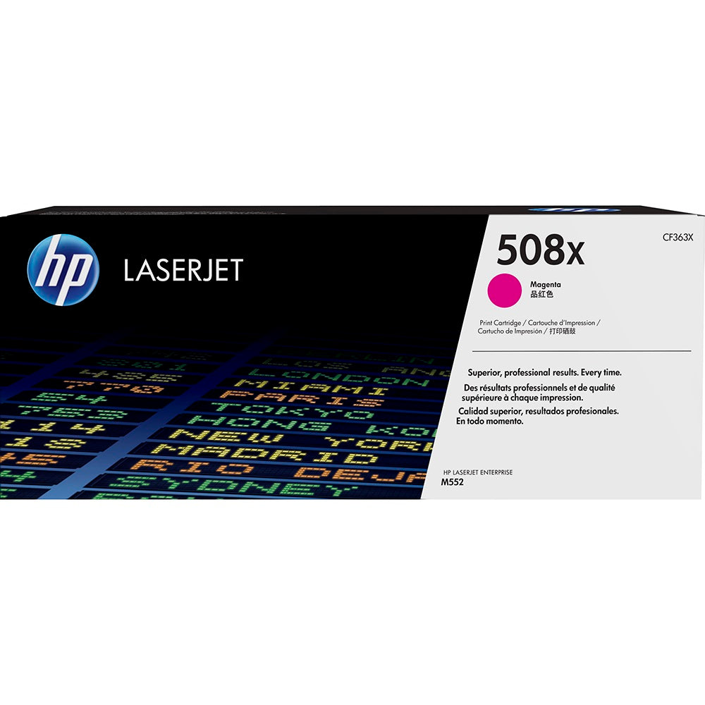 Genuine HP 508X High Yield Magenta LaserJet Toner Cartridge (CF363X) image 1
