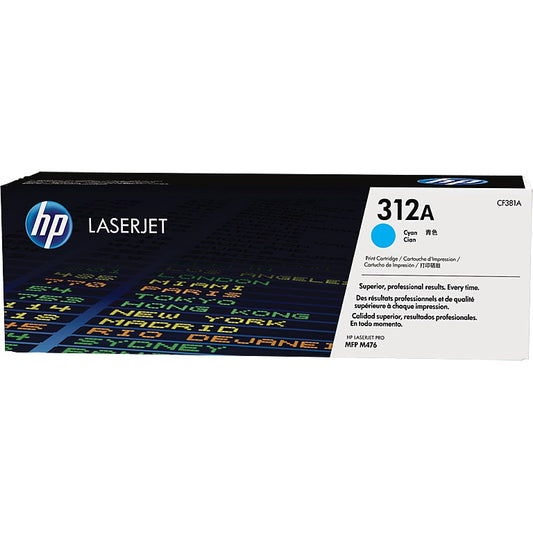 Genuine HP 312A Cyan LaserJet Toner Cartridge (CF381A) image 1