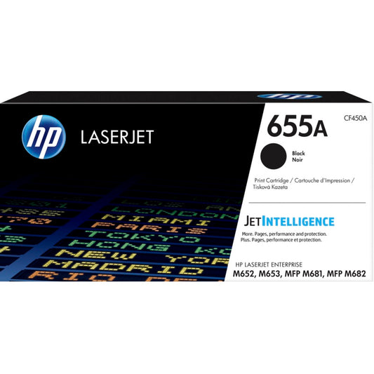Genuine HP 655A Black LaserJet Toner Cartridge (CF450A) image 1