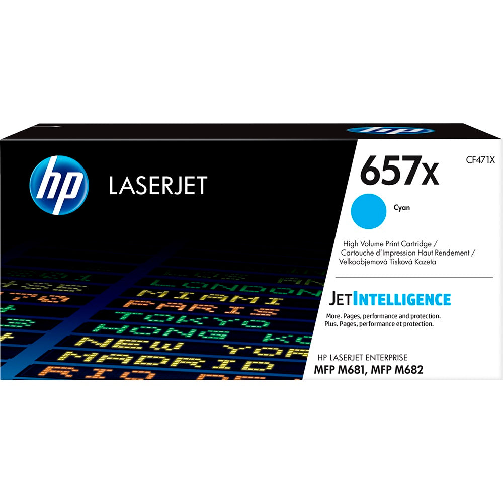 HP 657X High Yield Cyan Original LaserJet Toner Cartridge (CF471X) image 1