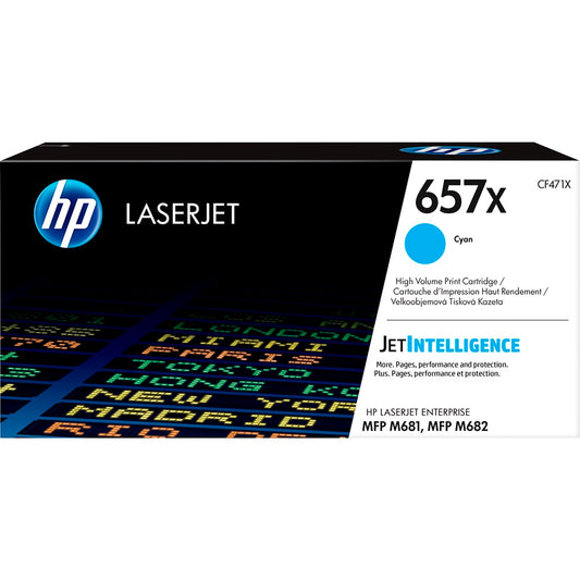 HP 657X High Yield Cyan Original LaserJet Toner Cartridge (CF471X) image 1