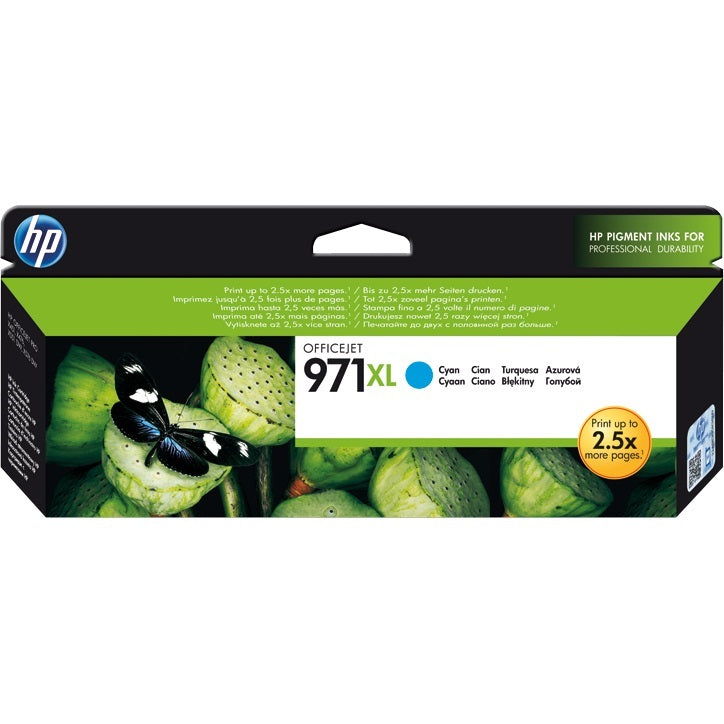 HP 971XL High Yield Cyan Ink Cartridge (CN626AE) image 1